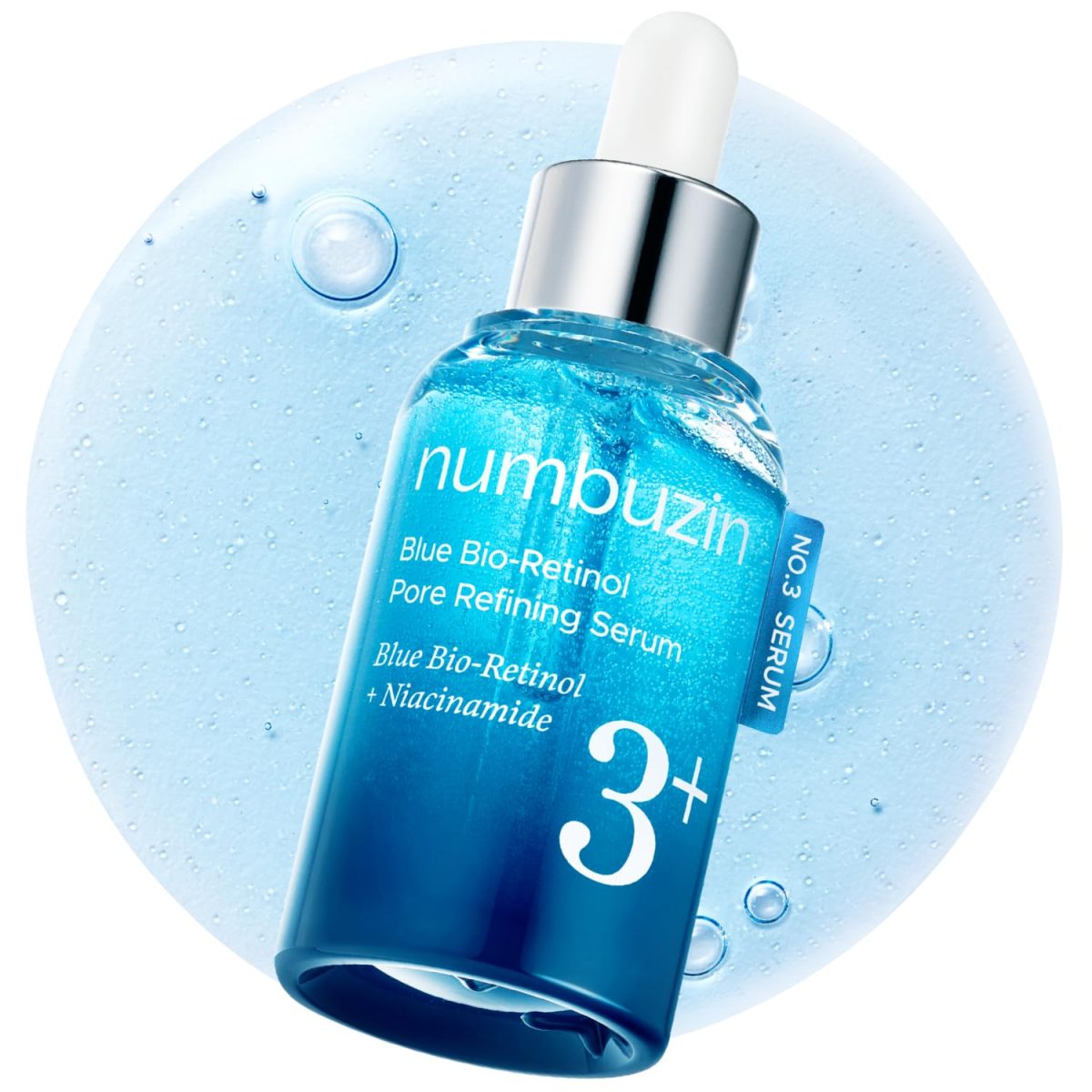 سرم کنترل منافذ بایو رتینول آبی و نیاسینامید شماره 3 نامبوزین Numbuzin No.3 Blue Bio-Retinol Pore Refining Ampoule 30ml - Image 3